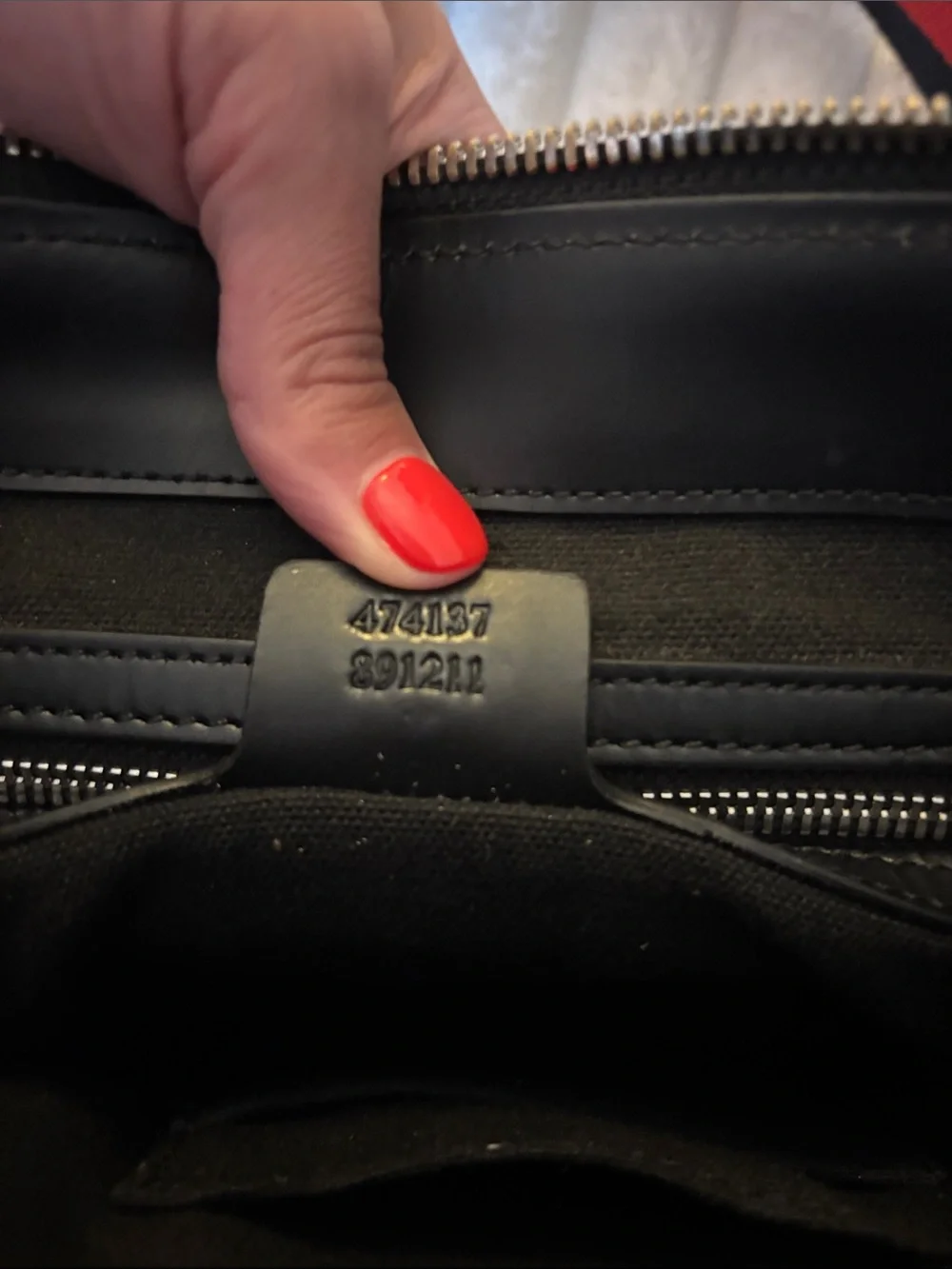 Gucci Black GG Supreme Messenger with Red-Blue Web Strap